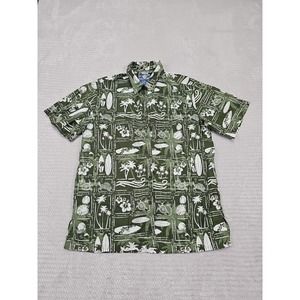 Ali'i Aloha Shirts Mens XL Hawaiian Button Up Surfboards Turtles Palm Trees